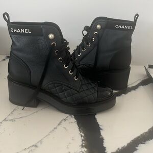 Chanel combat boots
